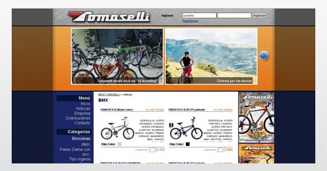 Diseño web sitio de Bicicletas Tomaselli