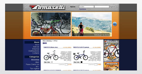 Diseño web sitio de Bicicletas Tomaselli