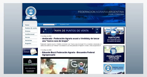 Diseño de sitio web para la Federación Agraria Argentina filial Córdoba