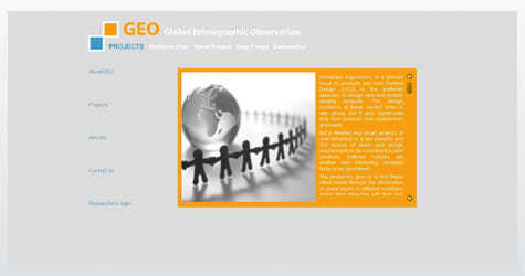 Diseño de sitio web para Global Ethnography